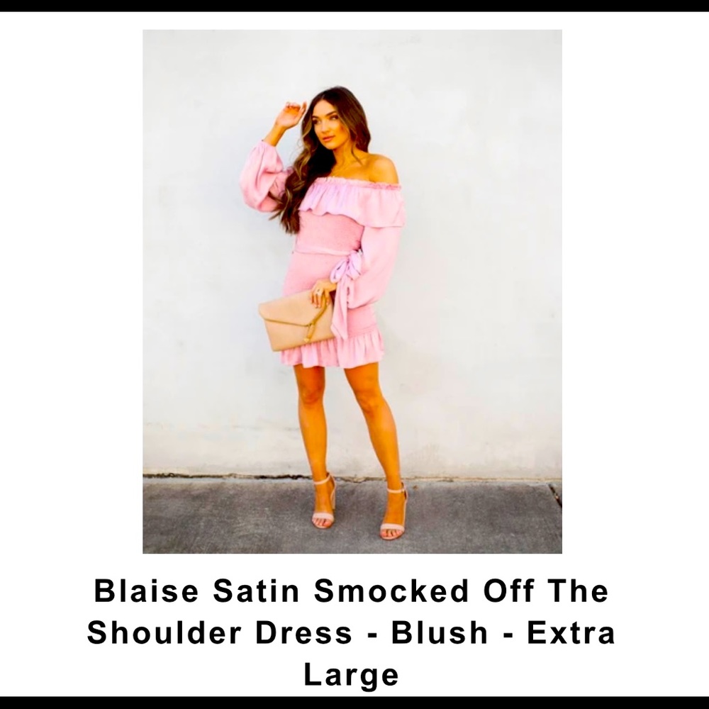 Vici Smocked off the shoulder mauve Dress